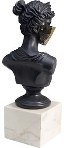 Figurina decorativa neagra Busto Masked Lady 23x50 cm
