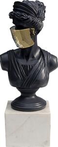 Figurina decorativa neagra Busto Masked Lady 23x50 cm