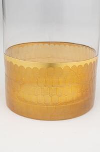 Vaza aurie din sticla Golden Flow Ø10x25 cm