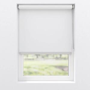 Rulou opac Soluna V49 colormatch uni alb 40x190 cm cu accesorii argintii, incl. suport cu cleme de prindere și profil inferior aluminiu