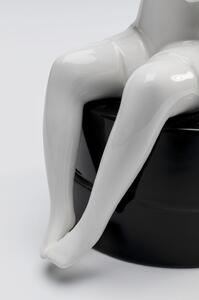 Figurina decorativa alb-negru Praying Girl 16x20 cm