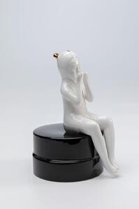 Figurina decorativa alb-negru Praying Girl 16x20 cm