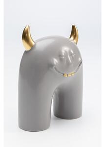 Figurina decorativa gri Funny Teeth 13x15 cm