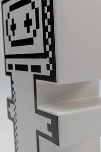 Vas alb si negru ceramica Pixel Robot 13x24 cm