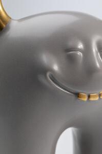 Figurina decorativa gri Funny Teeth 13x15 cm