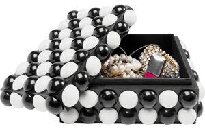 Cutie de bijuterii cu buline alb-negre Polka 21x16 cm