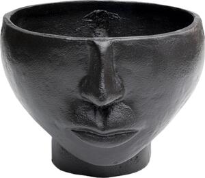 Vaza neagra din aluminiu Half Face 19x23 cm