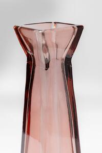 Vaza de sticla roz Piramide 13x55 cm