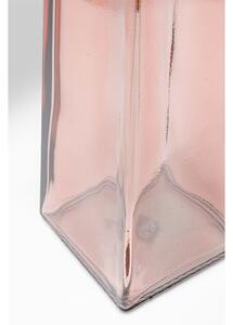 Vaza de sticla roz Piramide 13x55 cm