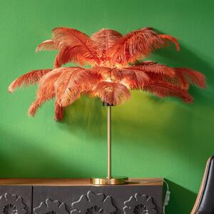 Veioza Feather Palm Rusty Red 60 cm baza aurie