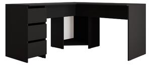 Birou de colt Comfivo Insuler, Negru, PAL laminat, 74x142x142cm, 53 kg