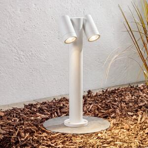 PRIOS Lampă cu soclu Tulimar, 2 becuri, 45 cm, albă, IP65, reglabil, Alb, Metal, Modern