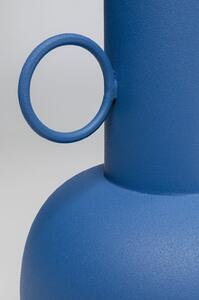 Vaza decorativa din otel, albastra, Curly Ø21x53 cm