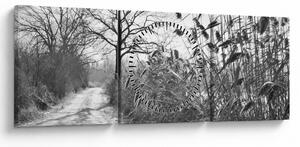 Tablou - Câmpuri în timpul iernii (cu ceas) (90x30 cm)