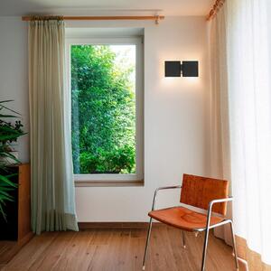 Wever & Ducré Lighting WEVER DUCRÉ Aplică de perete CG Square negru Lățime 21 cm 2 becuri, Negru, Camera de zi / sufragerie, Metal, Modern