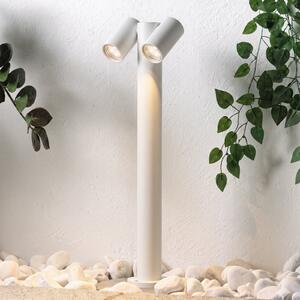 PRIOS Bornă luminoasă Tulimar, cu 2 becuri, 60 cm, albă, IP65, reglabil, Alb, Metal, Modern