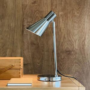 Dyberg Larsen Lampa de masă DL12, crom, înălțime 44,5 cm, metal, Metalic, Camera de zi / sufragerie, Metal, Design