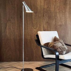 Dyberg Larsen Lampadar DL12, crom, înălțime 139 cm, metal, reglabil, Metalic, Camera de zi / sufragerie, Metal, Design