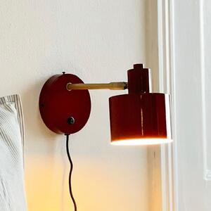 Dyberg Larsen Aplică de perete Ocean, roșu închis, proiecție 30 cm, Auriu / Alamă, Camera de zi / sufragerie, Metal, Design