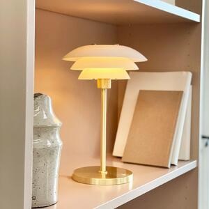 Dyberg Larsen Lampă de masă cu LED și baterie DL20, înălțime 30 cm, sticlă, reglabil, Auriu / Alamă, Camera de zi / sufragerie, Metal, Design