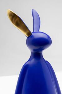 Figurina decorativa Sitting Rabbit albastru 35cm