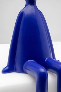 Figurina decorativa Sitting Rabbit albastru 35cm