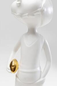 Figurina decorativa Ball Girl alb 41cm