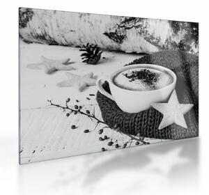 Tablou pe sticlă - Cappuccino de iarnă (70x50 cm)