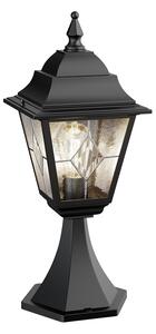 Lampă cu soclu Norfolk, negru/transparent, IP43, sticlă