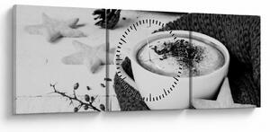 Tablou - Cappuccino de iarnă (cu ceas) (90x30 cm)
