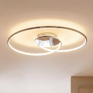 Lindby plafonieră LED Joline, Ø 74 cm, cromată, metal, Metalic, Camera de zi / sufragerie, Metal, Modern