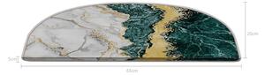 Covorașe pentru scări în culoarea petrolului-crem 16 buc. 20x65 cm Golden Marble – Vitaus