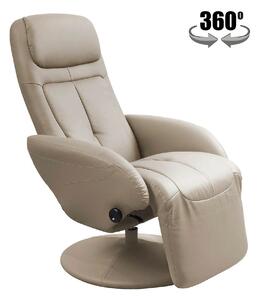 Fotoliu recliner OPTIMA, cappuccino, piele ecologica/metal, 77x80/139x