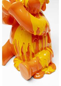Figurina decorativa Sitting Gelato Bear portocaliu 37cm