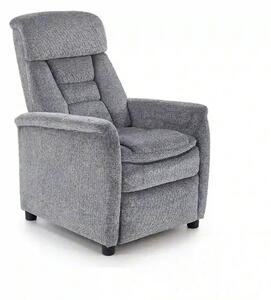 Fotoliu recliner JORDAN, gri/negru, stofa/plastic, 71x85/155x79/106 cm