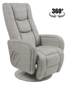 Fotoliu recliner PULSAR 2, gri, stofa clasica/metal, 68x85/135x85/106