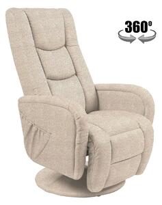 Fotoliu recliner PULSAR 2, bej, stofa clasica/metal, 68x85/135x85/106