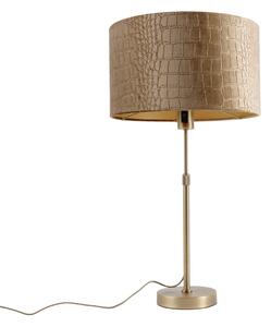 Lampă de masă bronz cu abajur de catifea Crocodil 35cm - Parte