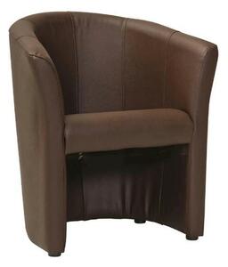 Fotoliu TM-1, maro inchis/negru, piele ecologica/plastic, 67x60x76 cm