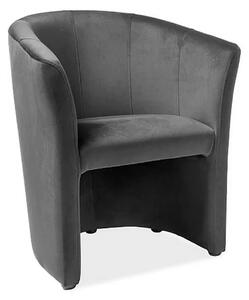 Fotoliu TM-1, stofa catifelata gri - Bluvel 14, 67x60x76 cm
