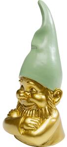 Figurina decorativa Gnome auriu verde 21cm