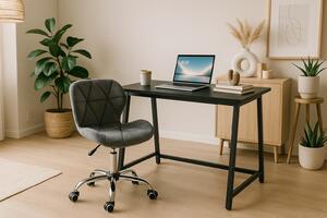 Set pentru birou – birou pliabil ZARIMO 80×40 cm negru + scaun de birou AVOLA VELVET gri