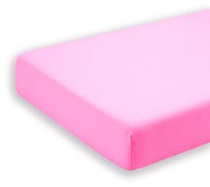 Cearceaf roz cu elastic pentru saltea 60 x 120 cm