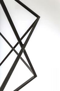 Lustra suspendata din oțel și sticlă, avangard, negru cu abajur de sticlă transparentă, 82cm lățime, 206cm înălțime, finisaj acoperit cu pulbere