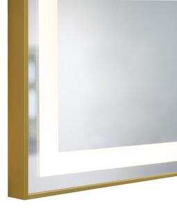 Oglindă Baie LED și Dezaburire Elit's Premium cu Senzor Touch, Lumina Rece, Caldă și Neutră, 80x60cm, cu rama Bronz Antichizat