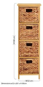 Comodă înaltă din lemn de paulownia 32x100 cm – Premier Housewares