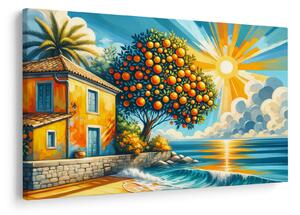 Tablou - Casă cu portocale I. (90x60 cm)