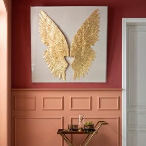 Decoratiune de perete Wings Auriu Alb 120x120cm