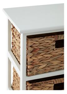 Etajeră de baie albă/în culoare naturală din lemn masiv de paulownia 41x70 cm Padstow – Premier Housewares