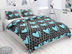 Lenjerie de pat din bumbac Culoare turcoaz, KASUGA Dimensiune lenjerie de pat: 2 buc 70 x 90 cm | 200 x 220 cm